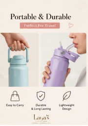 750ml Double-Wall Insulated Water Bottle with Straw
