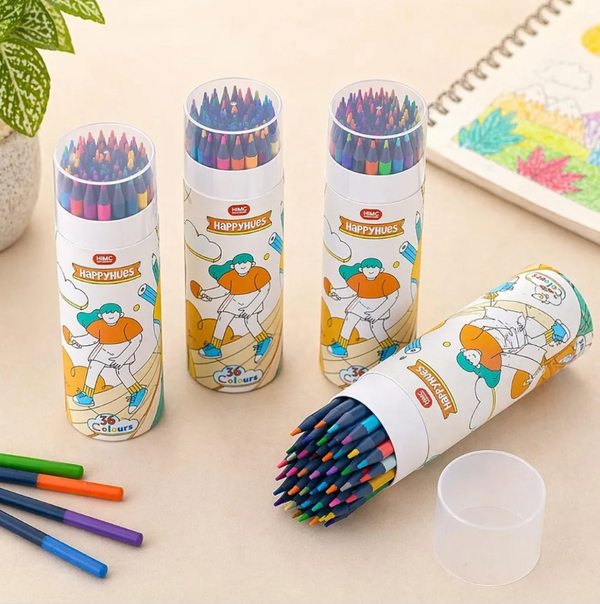 36-Color Premium Colored Pencil Set in Storage Tube – Multicolor Drawing & Coloring Pencils