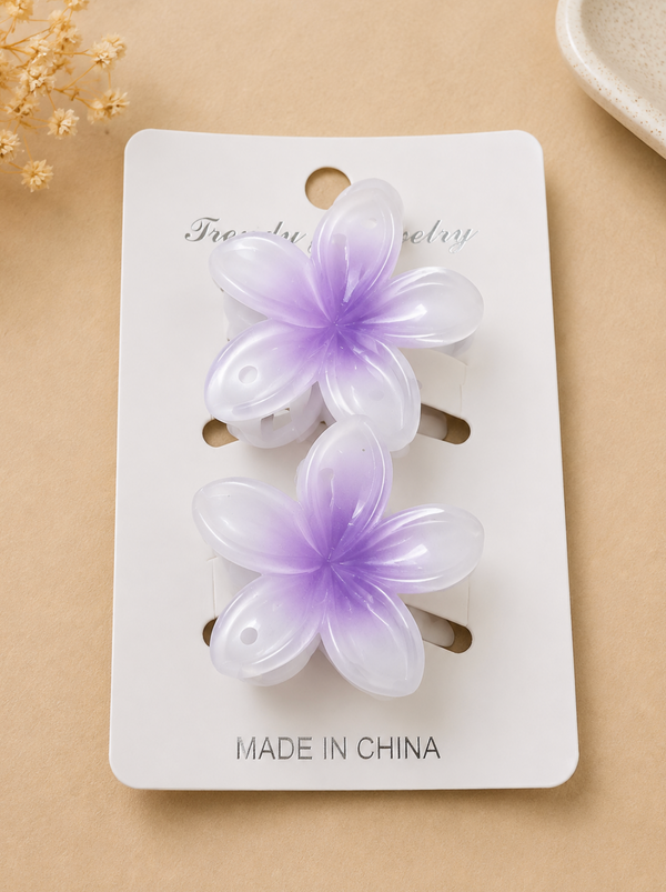 Lavender Flower Hair Clips – Set of 2