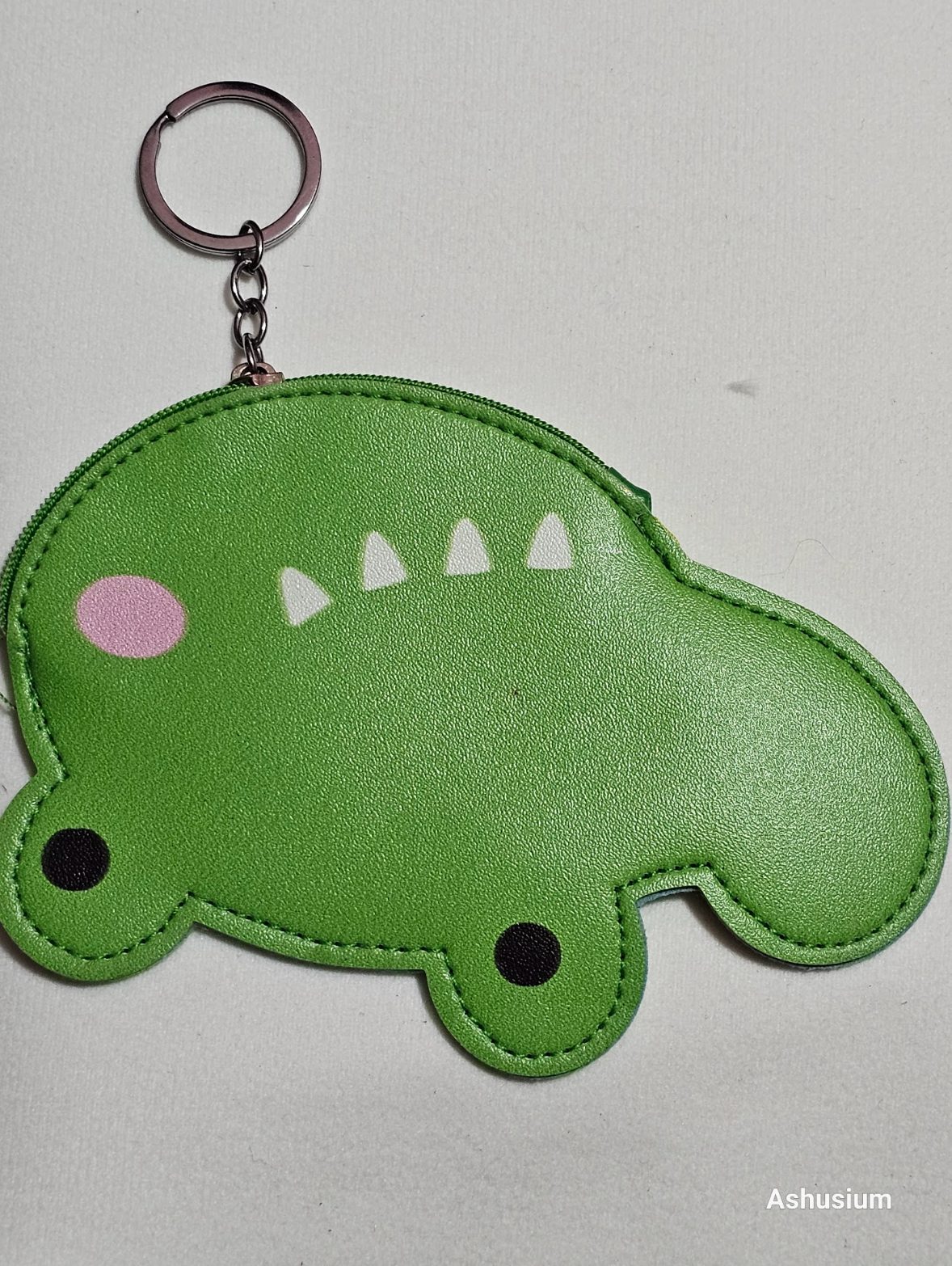 Cute Green Dinosaur Coin Pouch Keychain