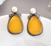 Silver-Plated Contemporary Studs Earrings