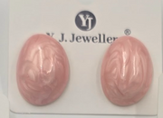 Marbled Oval Statement Stud Earrings