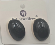Marbled Oval Statement Stud Earrings