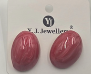 Marbled Oval Statement Stud Earrings