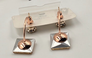 Geometric Crystal Drop Stud Earrings