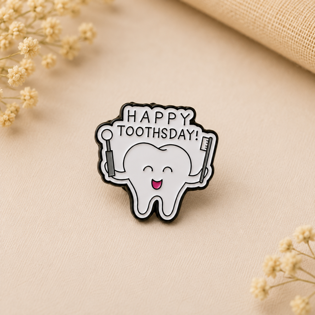 Tooth Day Enamel Brooch Pin