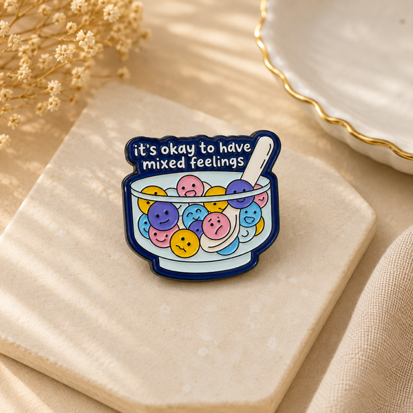 Mixed Feelings Enamel Brooch Pin